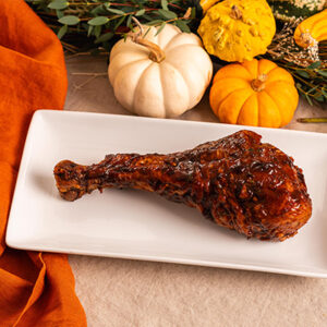 Bacon Ancho Glazed Smoked Turkey Leg