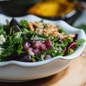 Christmas Salad with Poached Pear