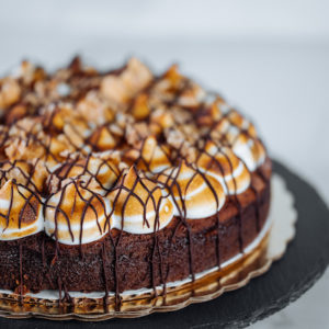 Flourless Chocolate Cake with Toasted Meringue