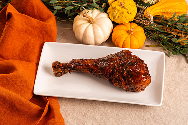 Bacon Ancho Glazed Smoked Turkey Leg