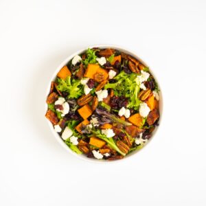 Mixed Green Salad with Butternut Squash and Cranberries