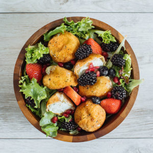 Fennel & Goat Cheese Salad with Pomegranate Vinaigrette